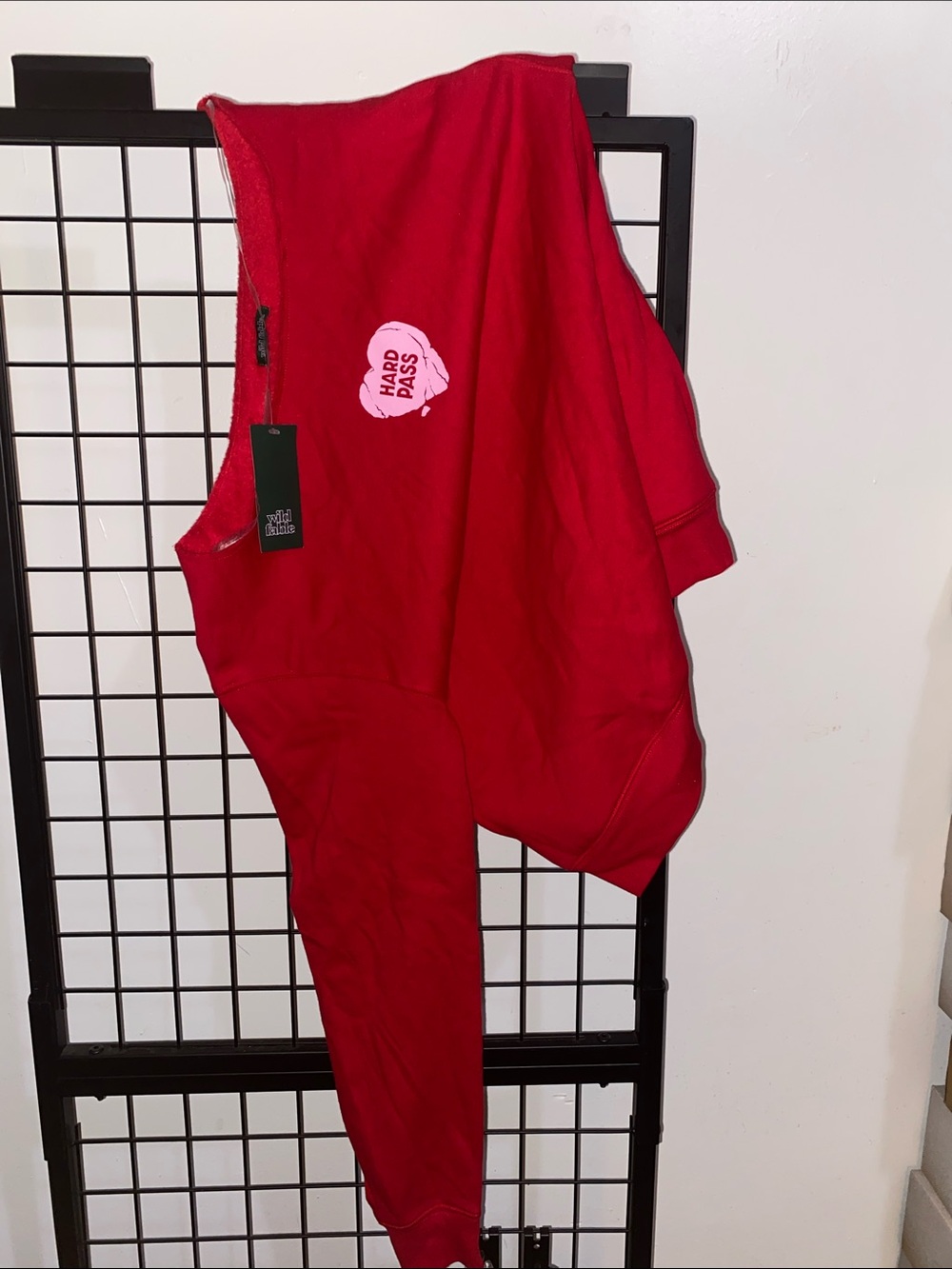 wild fable Red Graphic Jumpsuit with Heart Print